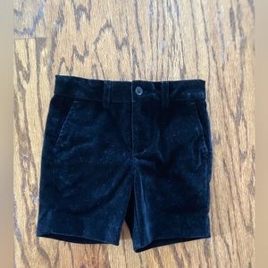 Pompomme black velvet boys dress shorts size 3